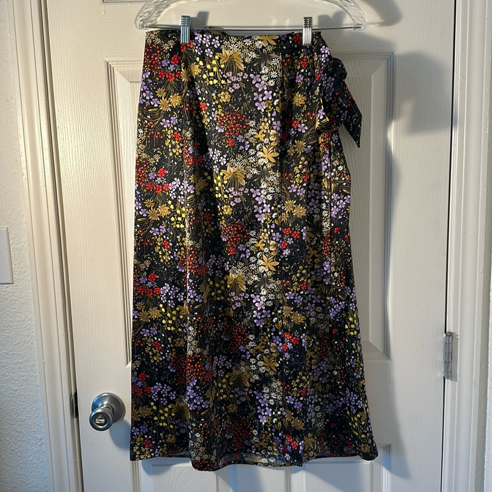 Floral wrap skirt